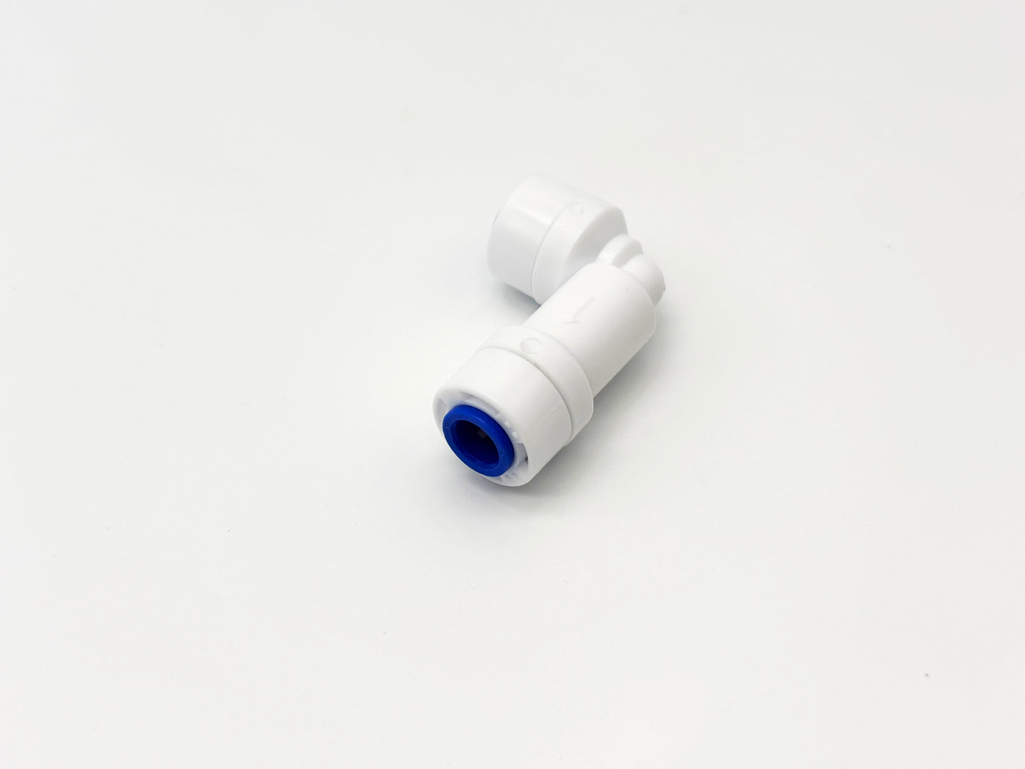 L-Steckverbinder mit Rückschlagvent 1/4"-1/4" für Umkehrosmose Quick&Easy, Kleinmengen