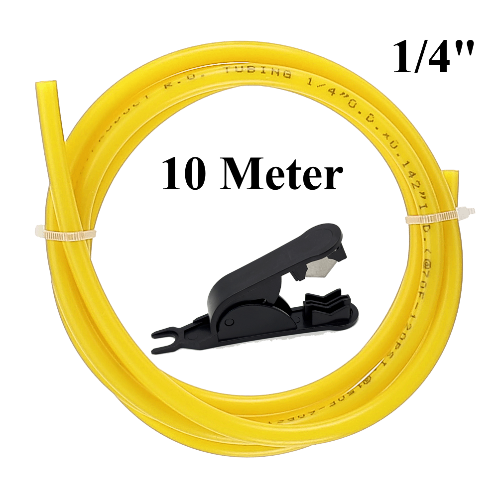 10 Meter Osmoseschlauch 1/4" Zoll gelb Umkehrosmose + Schlauchschneider