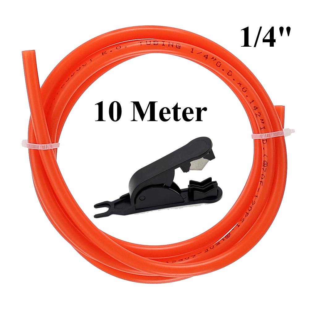10 Meter Osmoseschlauch 1/4" Zoll rot Umkehrosmose + Schlauchschneider