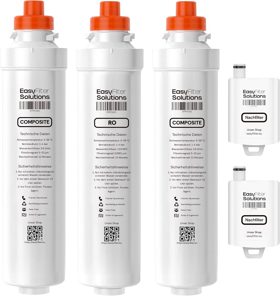EasyFilter Filtersatz 2x Composite + RO + 2x Hygienenachfilter für Aqua-Global Mini Touch/Flexible Touch (Alle Modelljahre)