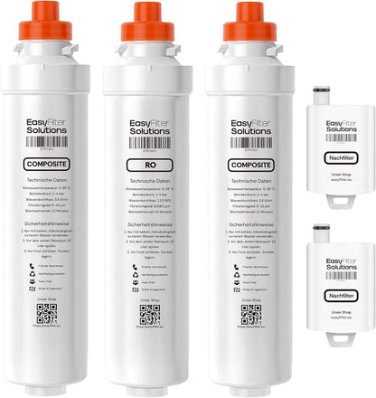 EasyFilter Filtersatz 2x Composite + RO + 2x Hygienenachfilter für Aqua-Global Mini Touch/Flexible Touch (Alle Modelljahre)