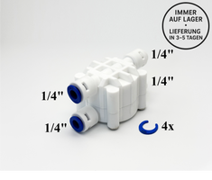 4 Wege 1/4" Port Auto Abschaltventil für Umkehrosmose Quick&Easy, Kleinmengen