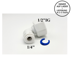 L - Steckverbinder 1/4" x 1/2" IG für Umkehrosmose Quick&Easy, Kleinmengen