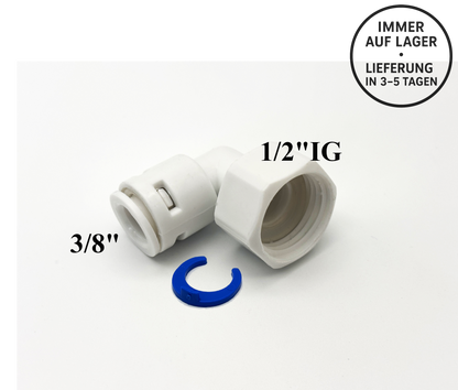 L - Steckverbinder 3/8" x 1/2" IG für Umkehrosmose Quick&Easy, Kleinmengen