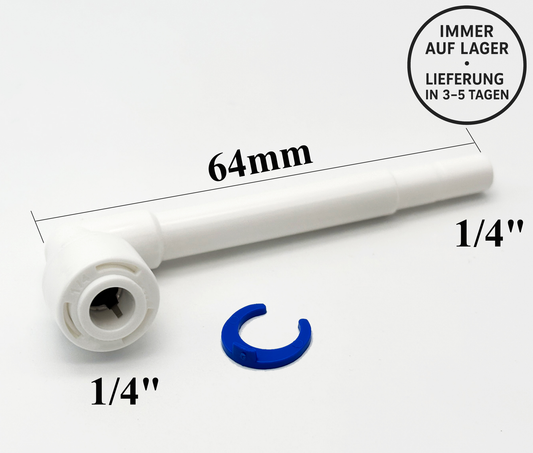Schlauch Steckverbinder 1/4" - 1/4" Lange für Umkehrosmose Quick&Easy, Kleinmengen
