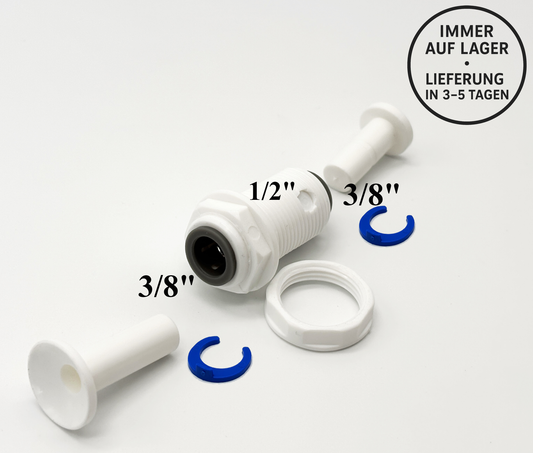 Steckverbinder Durchführung 3/8" - 3/8" für Umkehrosmose Quick&Easy, Kleinmengen