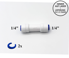 Steckverbinder mit Rückschlagvent 1/4"-1/4" für Umkehrosmose Quick&Easy, Kleinmengen
