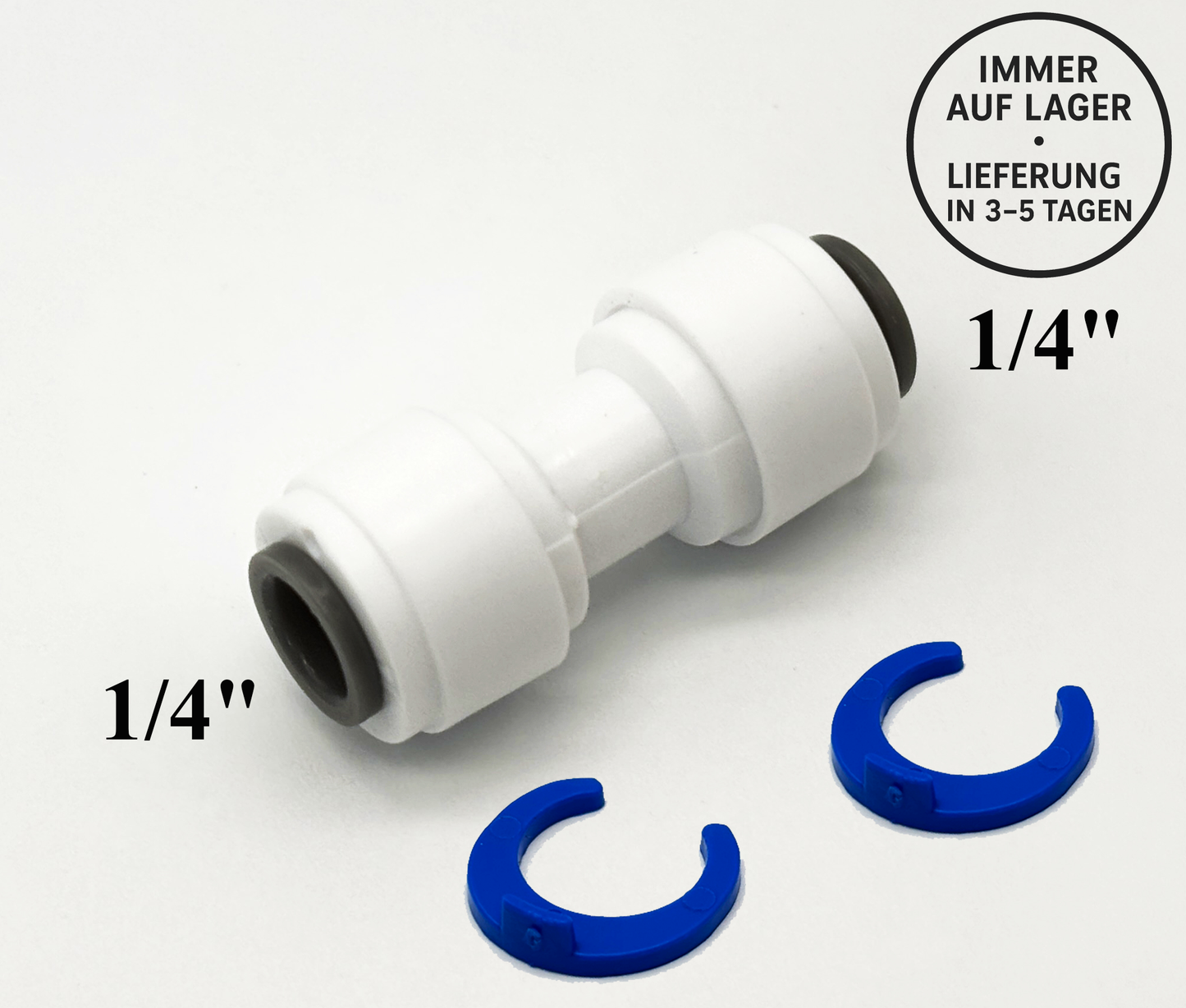 Steckverbinder 1/4" - 1/4" Fitting Adapter Schlauchverbinder für Umkehrosmose, Kleinmengen