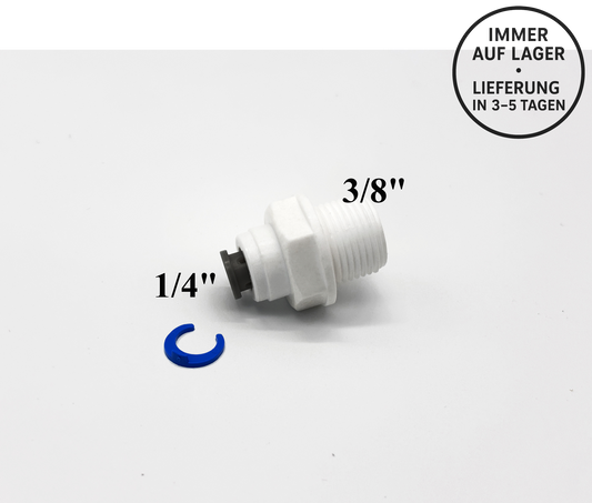 Schlauch Steckverbinder Fitting 1/4" x 3/8"AG für Umkehrosmose, Kleinmengen