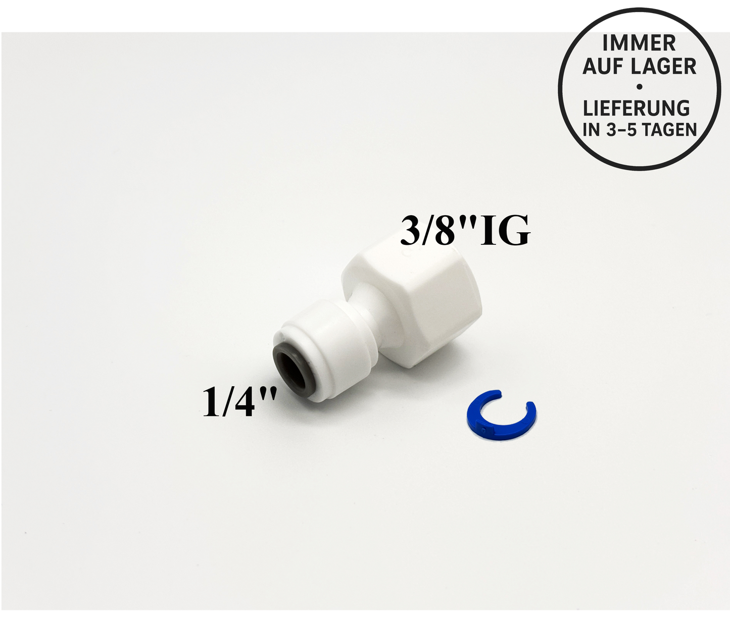Schlauch Steckverbinder Fitting 1/4" x 3/8"IG für Umkehrosmose, Kleinmengen