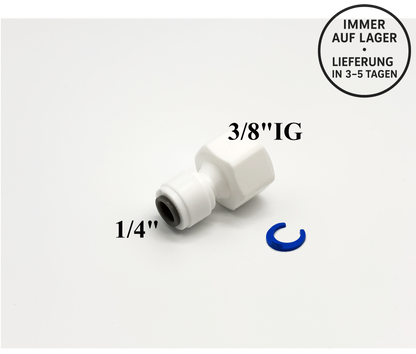 Schlauch Steckverbinder Fitting 1/4" x 3/8"IG für Umkehrosmose, Kleinmengen