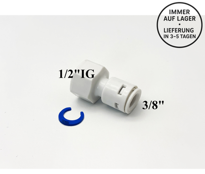 Schlauch Steckverbinder Fitting 3/8" x 1/2"IG für Umkehrosmose, Kleinmengen