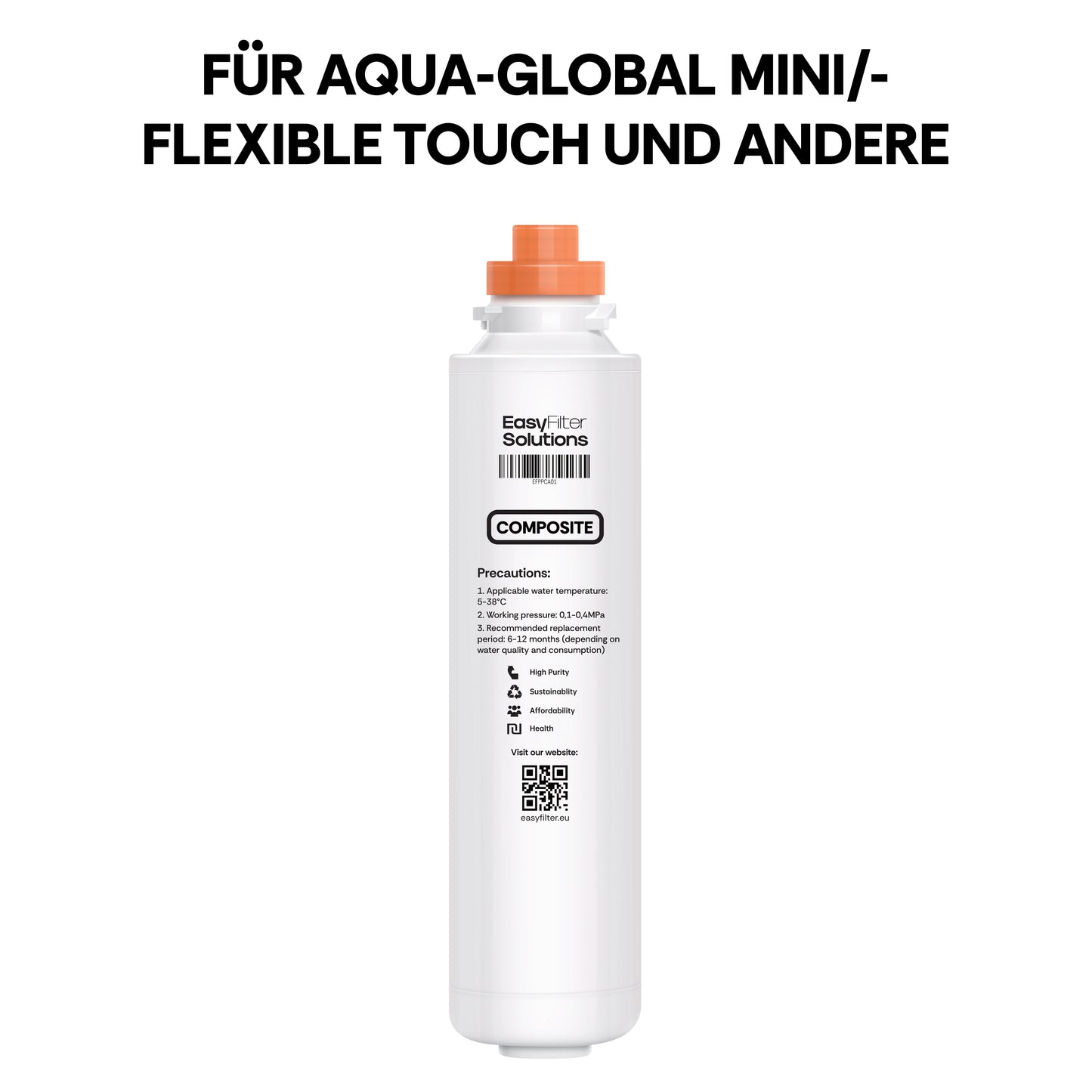 EasyFilter Original Composite Ersatz Wasserfilter für aqua-global wasserbar