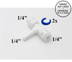 Schlauch T - Verbindungsstück 1/4"-1/4"-1/4" für Umkehrosmose Quick&Easy, Kleinmengen