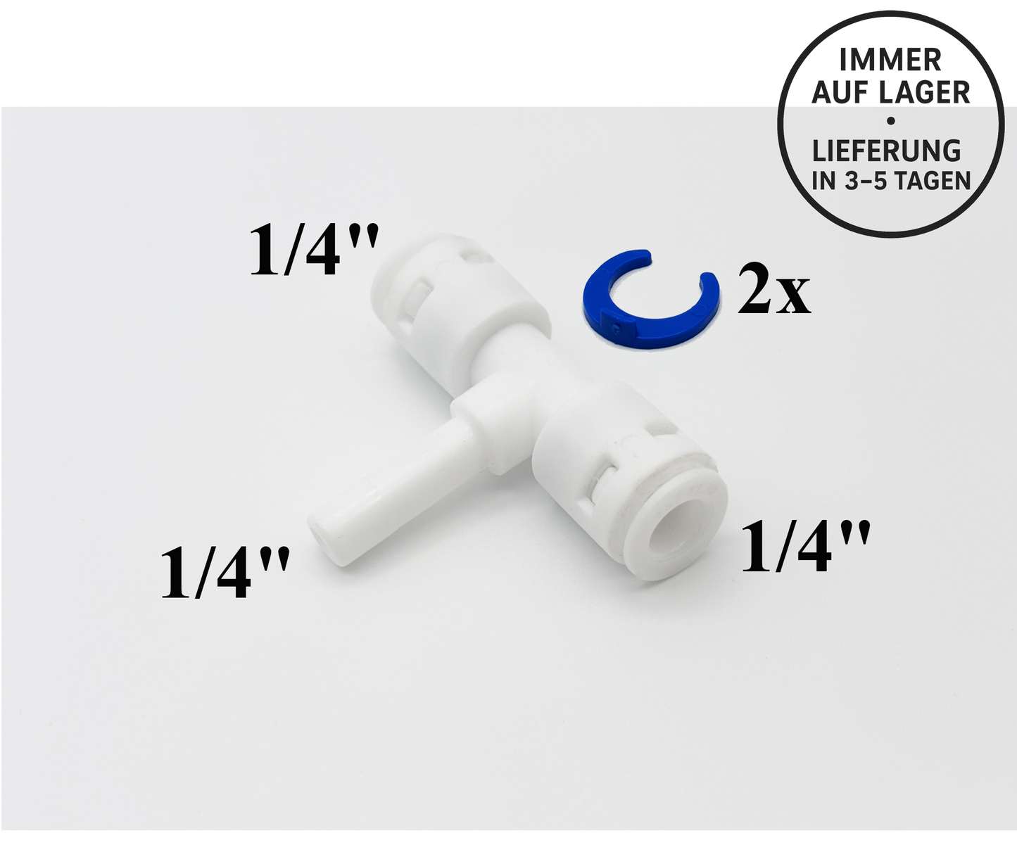Schlauch T - Verbindungsstück 1/4"-1/4"-1/4" für Umkehrosmose Quick&Easy, Kleinmengen