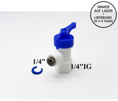 Tankventil 1/4" x 1/4"IG für Umkehrosmose Quick&Easy, Kleinmengen