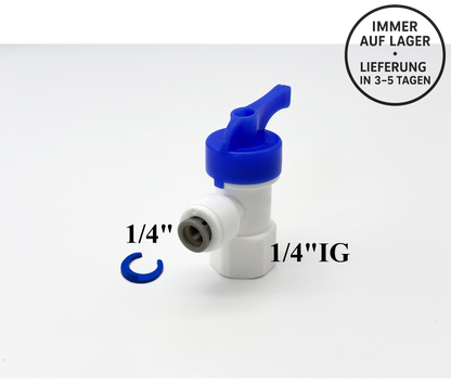 Tankventil 1/4" x 1/4"IG für Umkehrosmose Quick&Easy, Kleinmengen