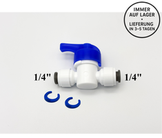 Absperrhahn Spülventil 1/4" für Umkehrosmose Quick&Easy, Kleinmengen