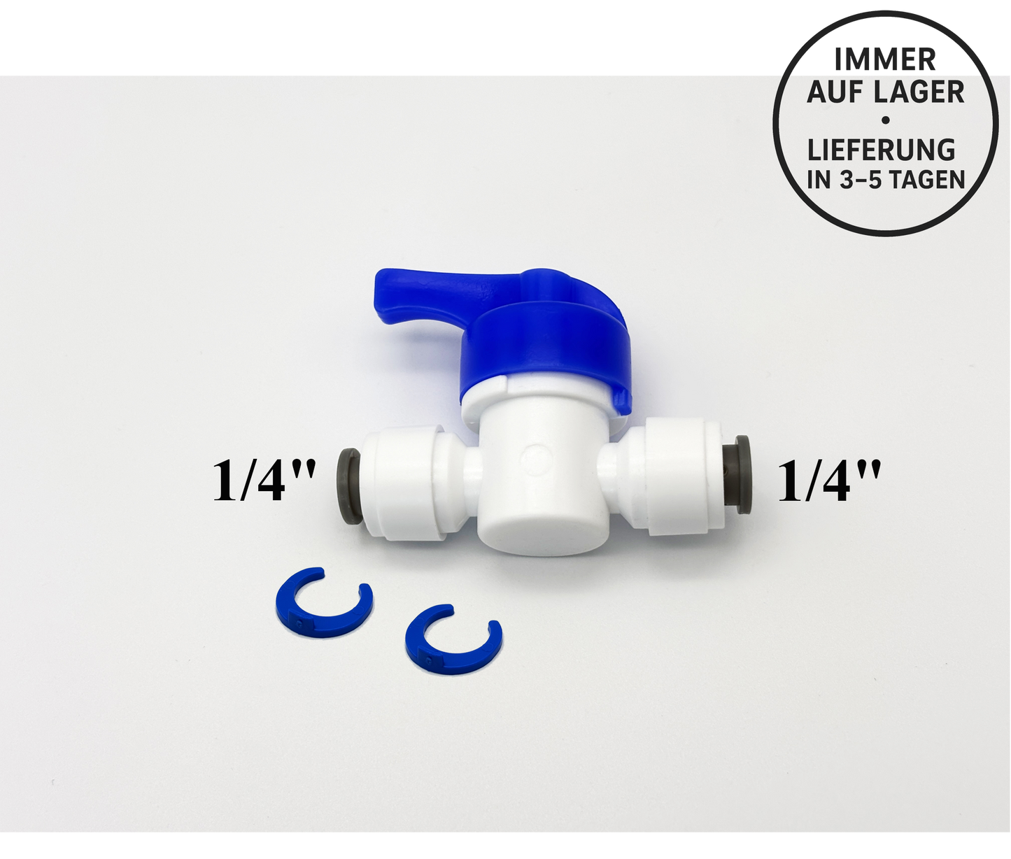Absperrhahn Spülventil 1/4" für Umkehrosmose Quick&Easy, Kleinmengen
