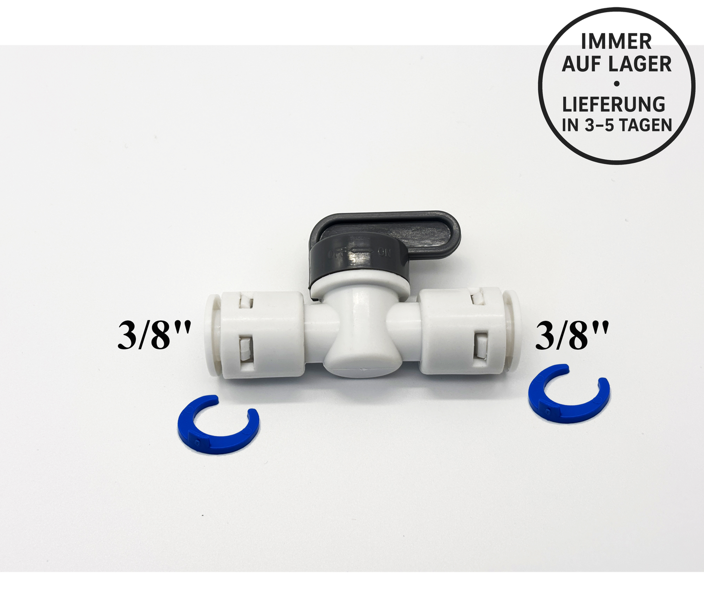 Absperrhahn Spülventil 3/8" für Umkehrosmose Quick&Easy, Kleinmengen