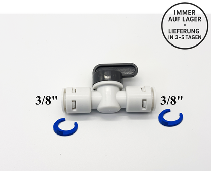 Absperrhahn Spülventil 3/8" für Umkehrosmose Quick&Easy, Kleinmengen