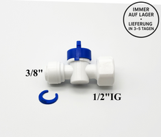 Spülventil Steckverbinder 3/8" x 1/2"IG Umkehrosmose, Kleinmengen