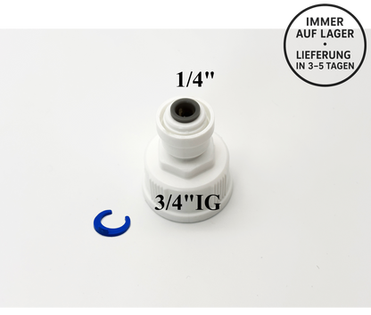 Wasseranschluss 1/4" x 3/4" IG für Umkehrosmose, Kleinmengen