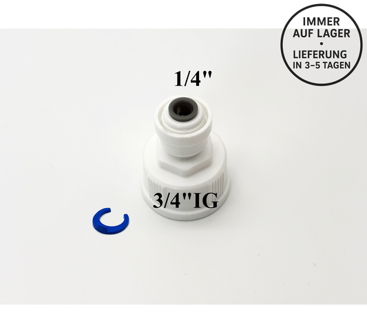 Wasseranschluss 1/4" x 3/4" IG für Umkehrosmose, Kleinmengen