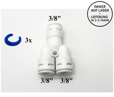 3 - Wege Y - Steckverbinder 3/8" - 3/8" - 3/8" Umkehrosmose Quick&Easy, Kleinmengen