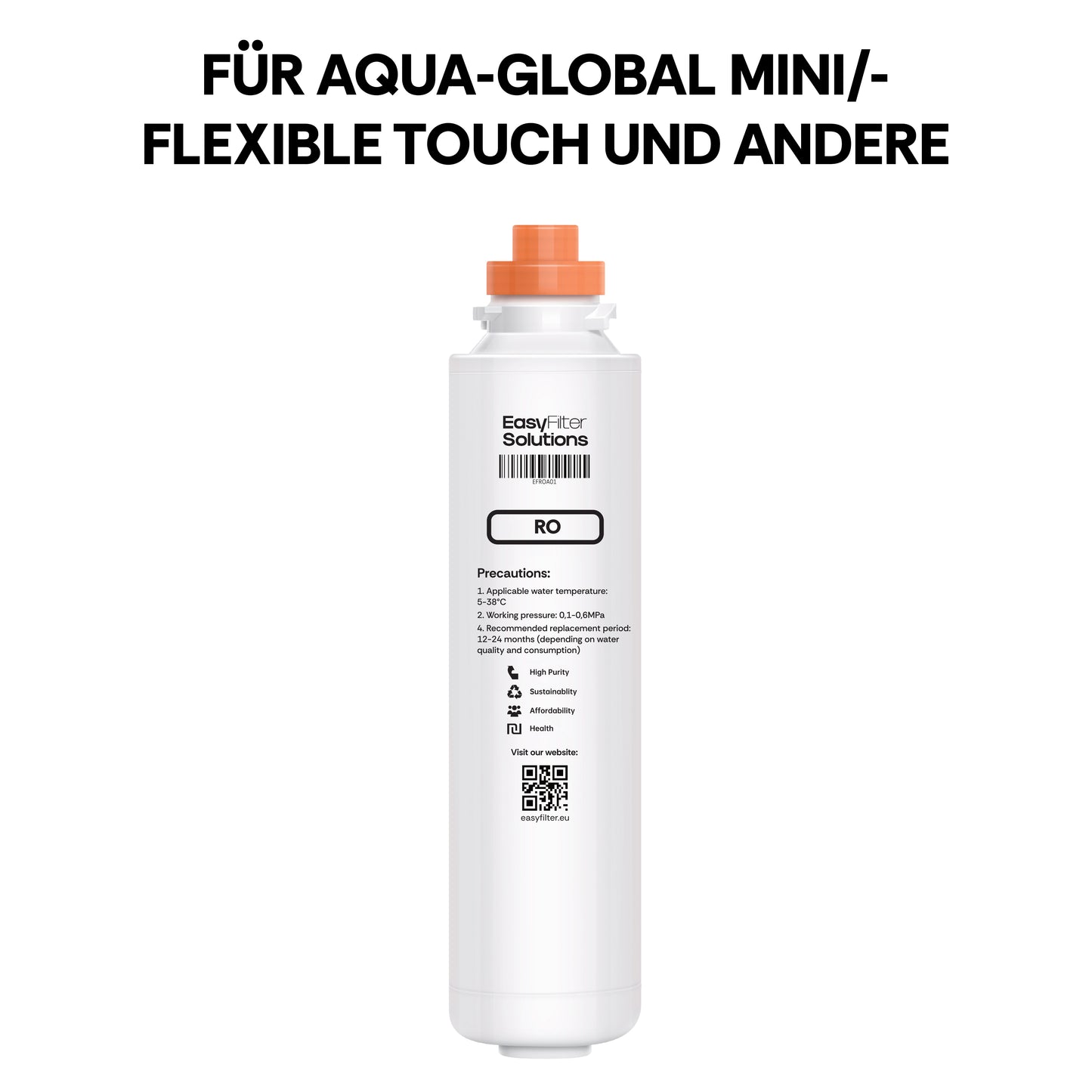 EasyFilter Original Umkehrosmose RO Membrane für aqua-global wasserbar