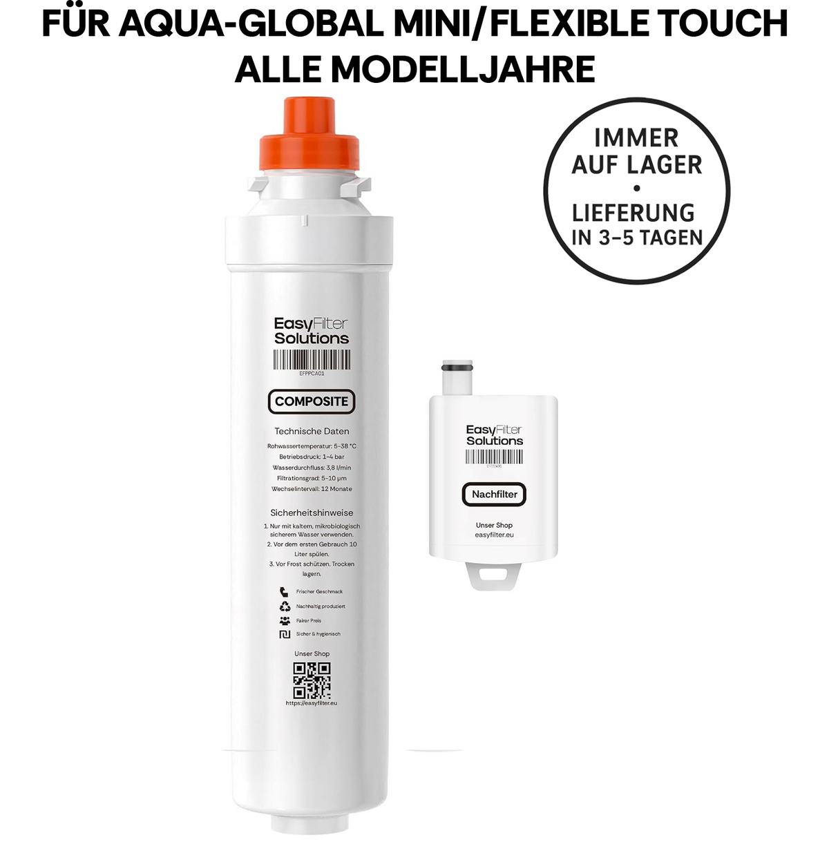 EasyFilter Original Composite + Hygienenachfilter für aqua-global osmo wasserbar