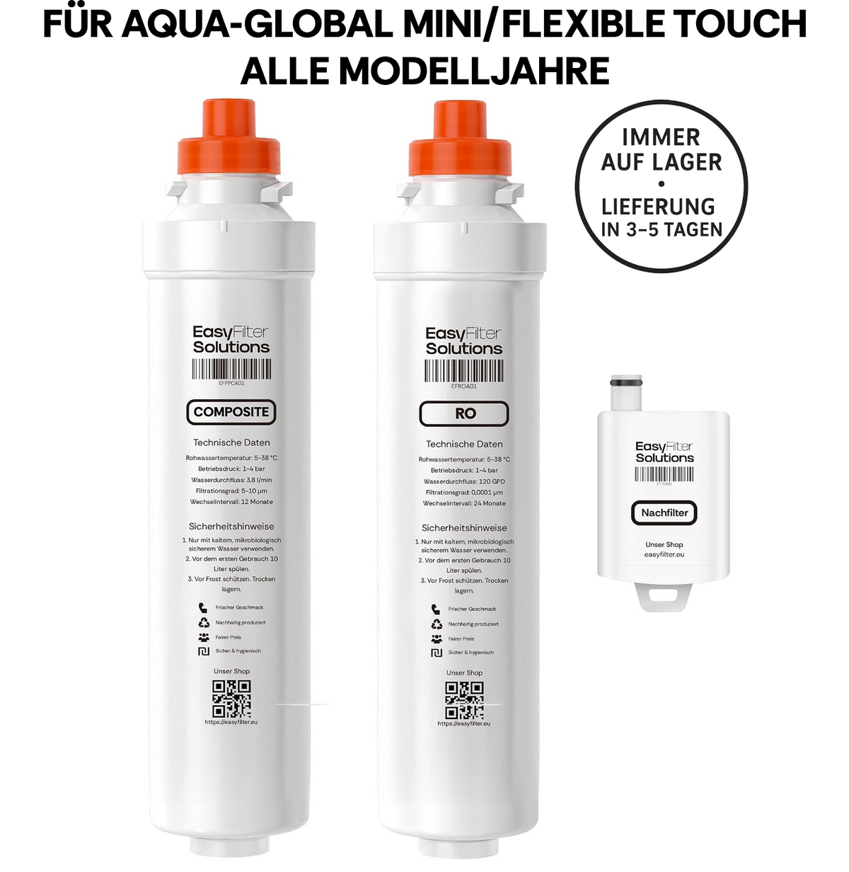 EasyFilter Original Composite + RO + Hygienenachfilter für aqua-global wasserbar