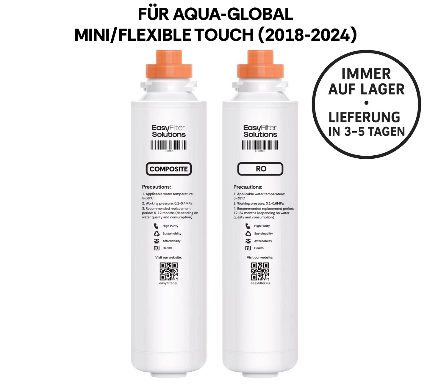 EasyFilter Original Composite + RO Membran Set für aqua-global wasserbar