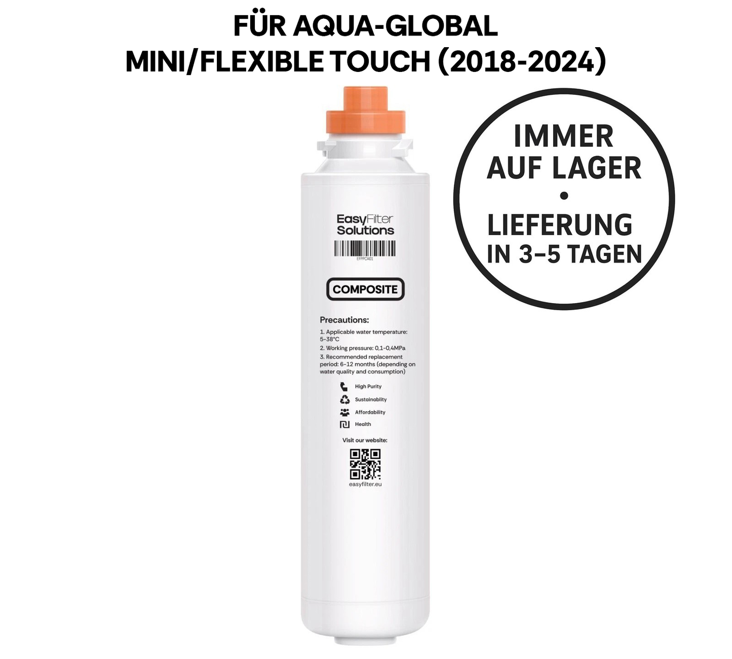 EasyFilter Original Composite Ersatz Wasserfilter für aqua-global wasserbar