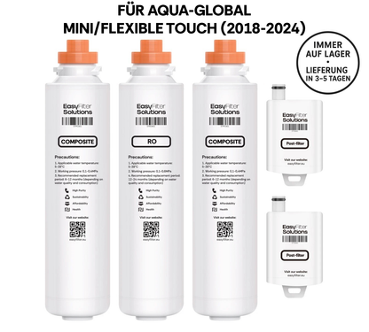 EasyFilter Original 2x Composite + RO + 2x Hygienenachfilter für aqua-global wasserbar (2018-2024)