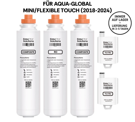 EasyFilter Original 2x Composite + RO + 2x Hygienenachfilter für aqua-global wasserbar (2018-2024)