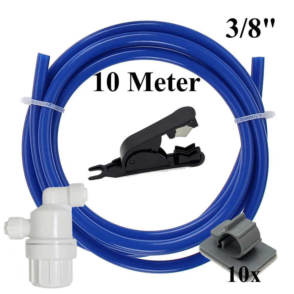 3/8" 10m Schlauch blau+ Schneider+ Vorfilter+ 10 Klemmen Set für Umkehrosmose