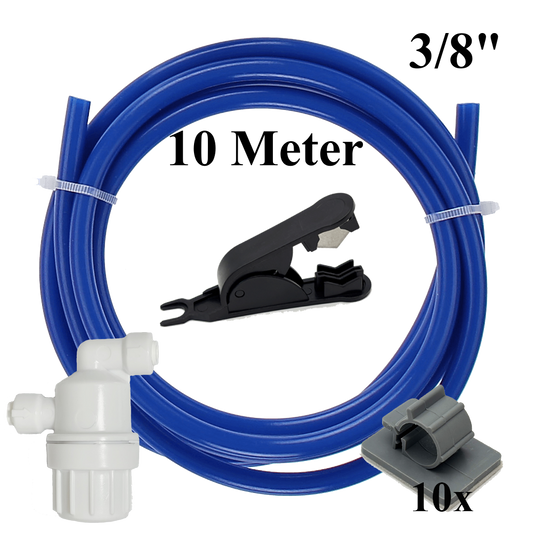 3/8" 10m Schlauch blau+ Schneider+ Vorfilter+ 10 Klemmen Set für Umkehrosmose