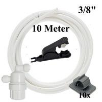 3/8" 10m Schlauch weiß+ Schneider+ Vorfilter+ 10 Klemmen Set für Umkehrosmose