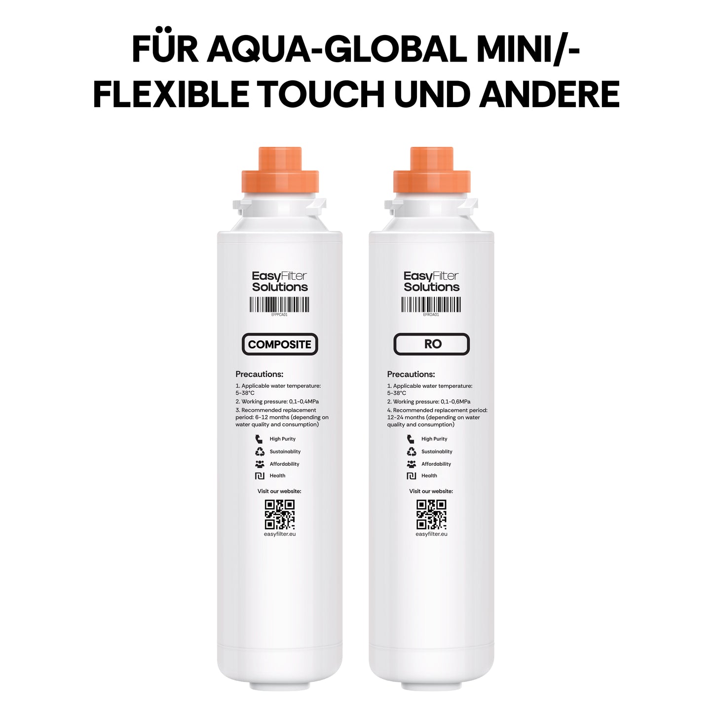 EasyFilter Original Composite + RO Membran Set für aqua-global wasserbar